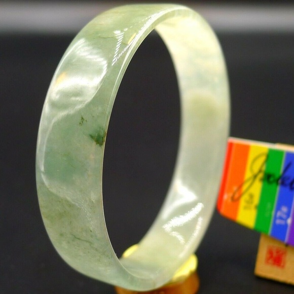 52.4mm Certified 100% Natural Grade A Jadeite Jade Bracelet Bangle - Picture 3 of 12